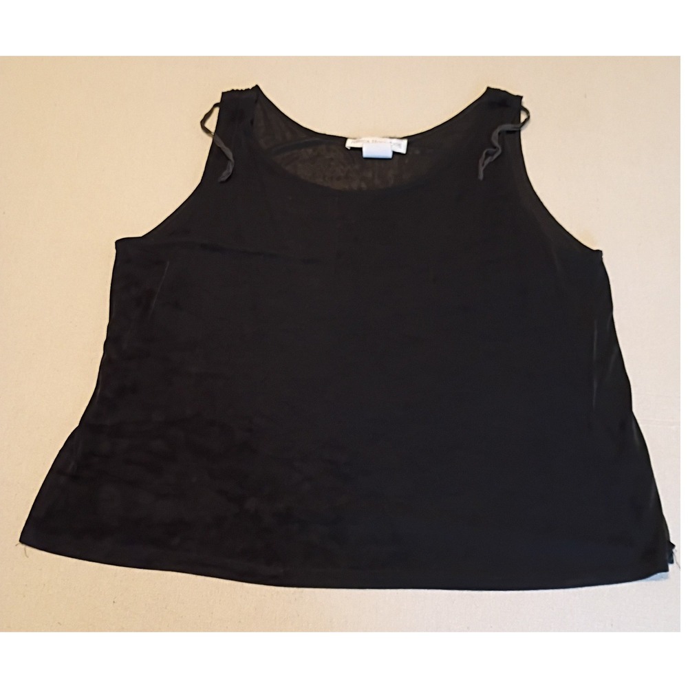 Jessica Holbrook Black Tank Top Sleeveless Scoop Neck Plus Size 2X Made in USA